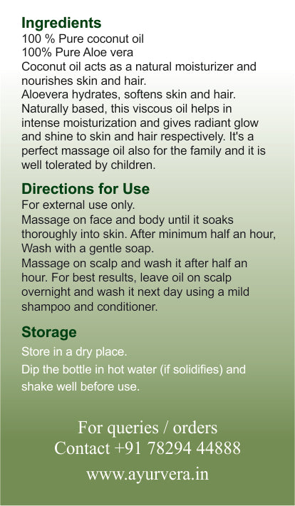 Aloe Nourish: Aloe vera infused coconut oil