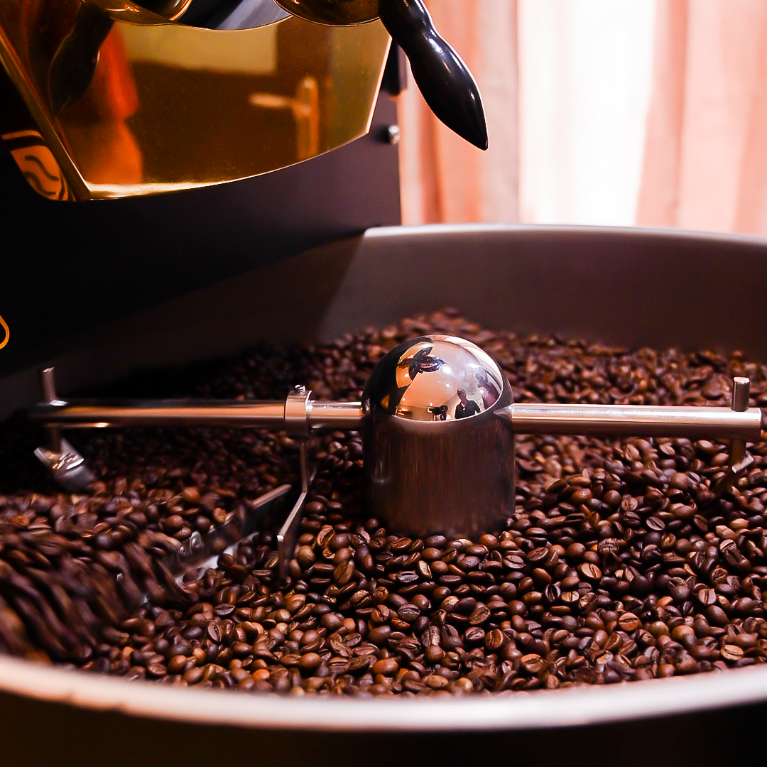 Vaishnavi Estate coffee being roasted in world best Probat Coffee Roaster
