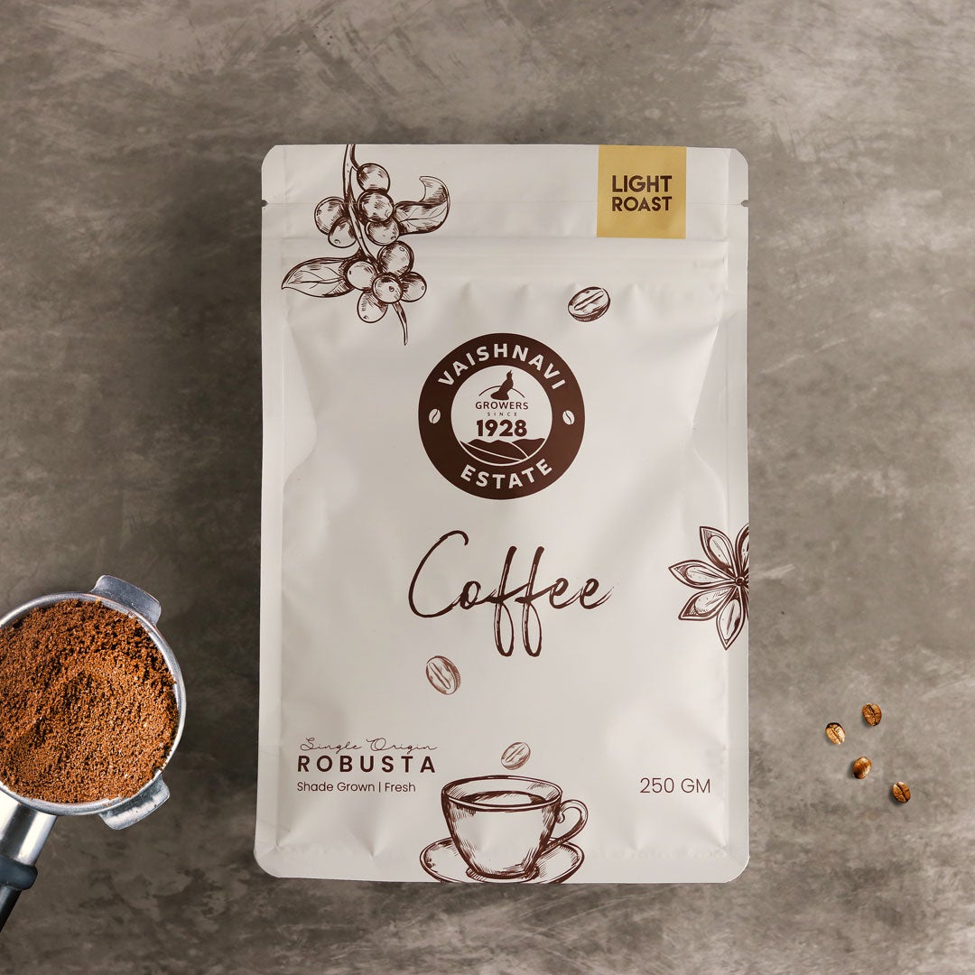 Vegan Light Roast Pure Robusta Coffee Powder