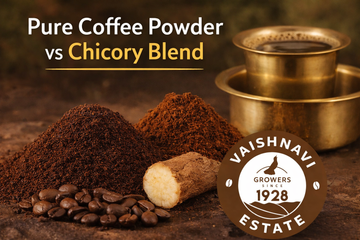 What is chicory in coffee? Learn its taste, benefits, and why it’s used in South Indian filter coffee. Discover how chicory affects your brew.