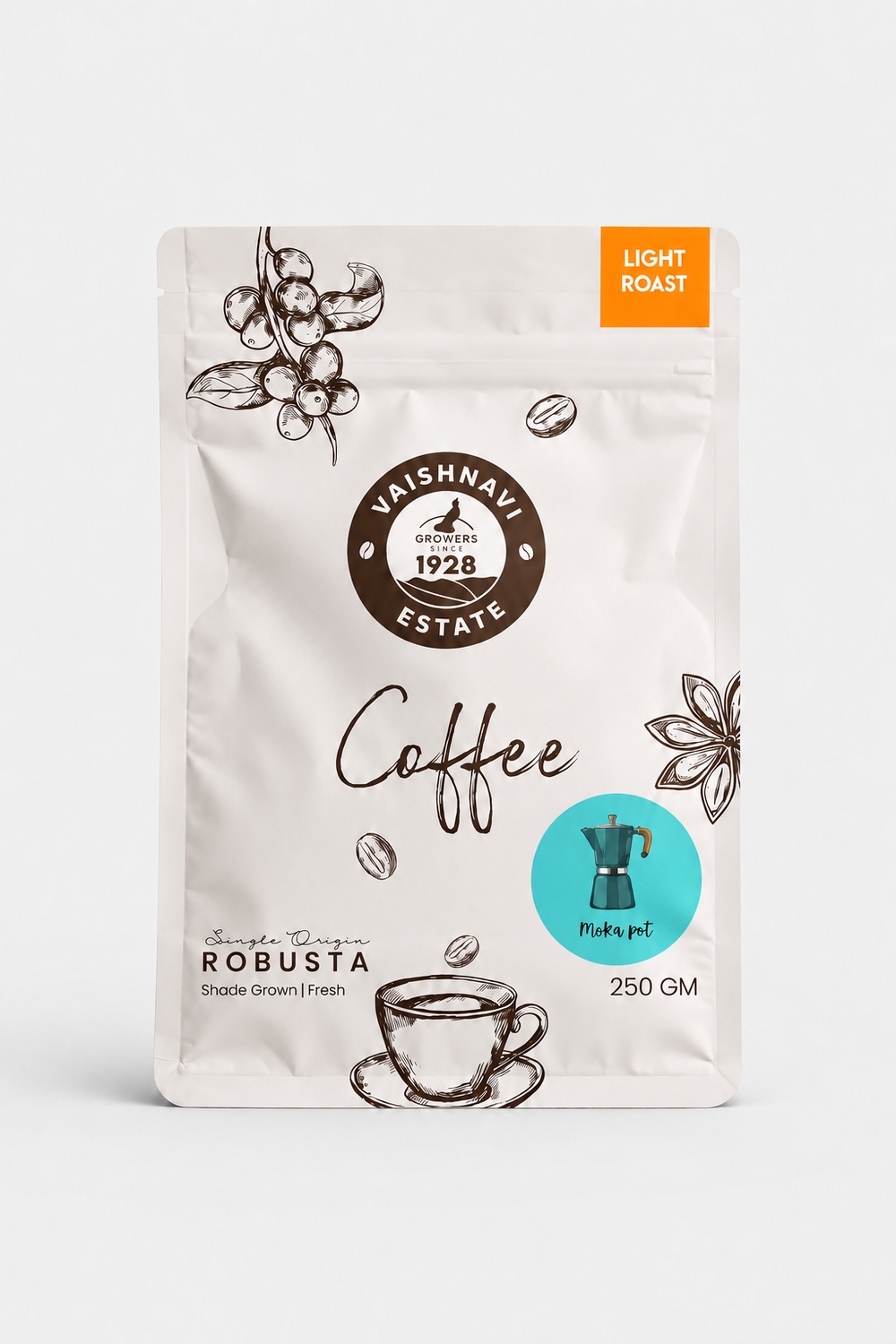 Mokapot Coffee | Light Roast · Single Origin Coorg Robusta