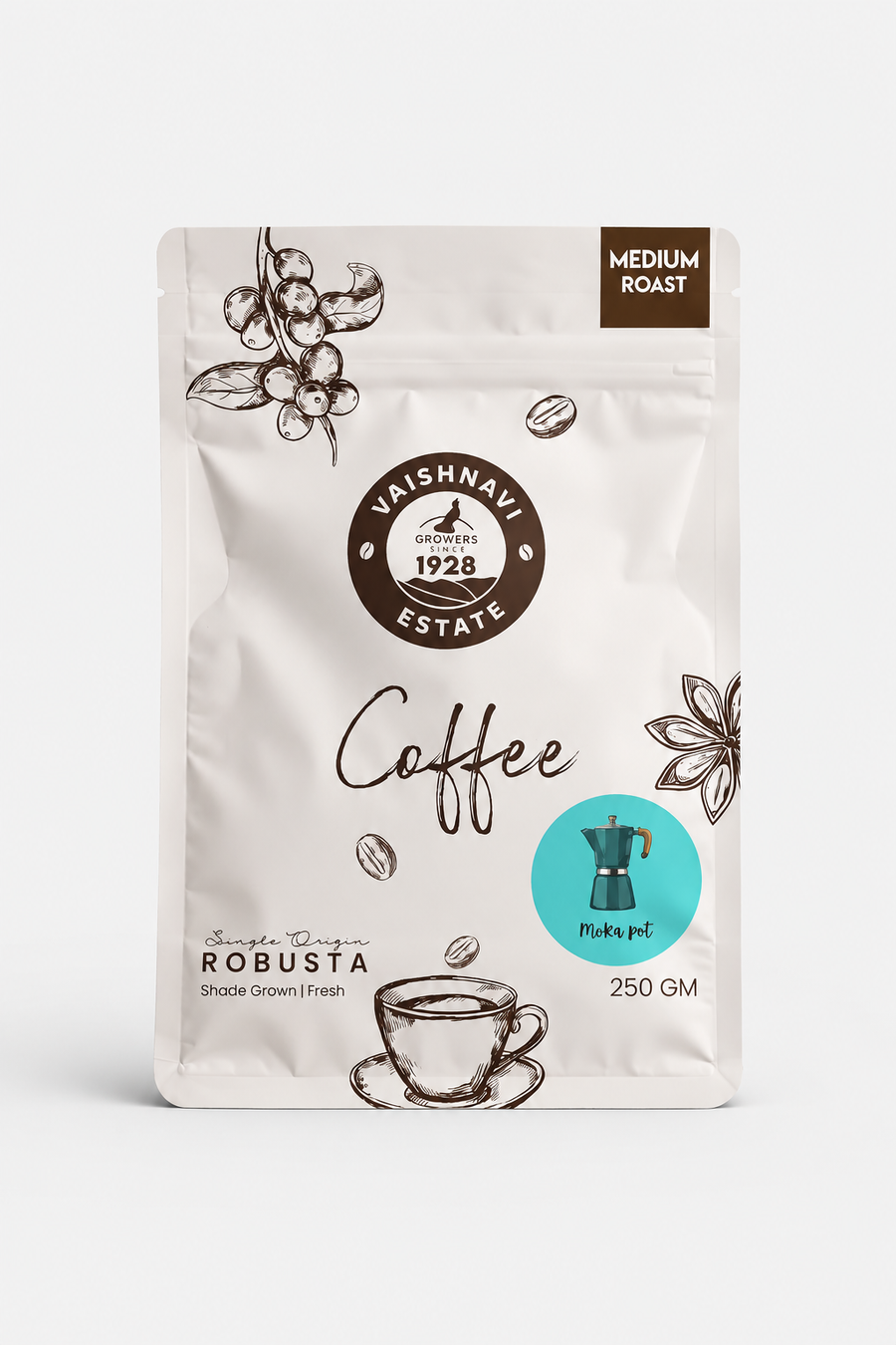 Mokapot Coffee | Medium Roast · Single Origin Coorg Robusta
